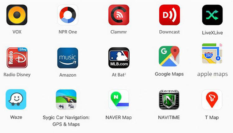 Support Apps from Apple Carplay Android Auto