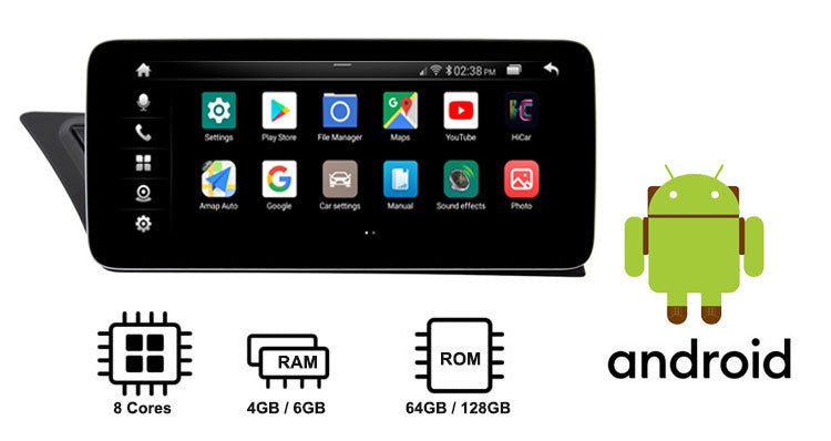 Audi a4 a5 2009-2016 android GPS navigation with octa core cpu, 64gb 128gb storage