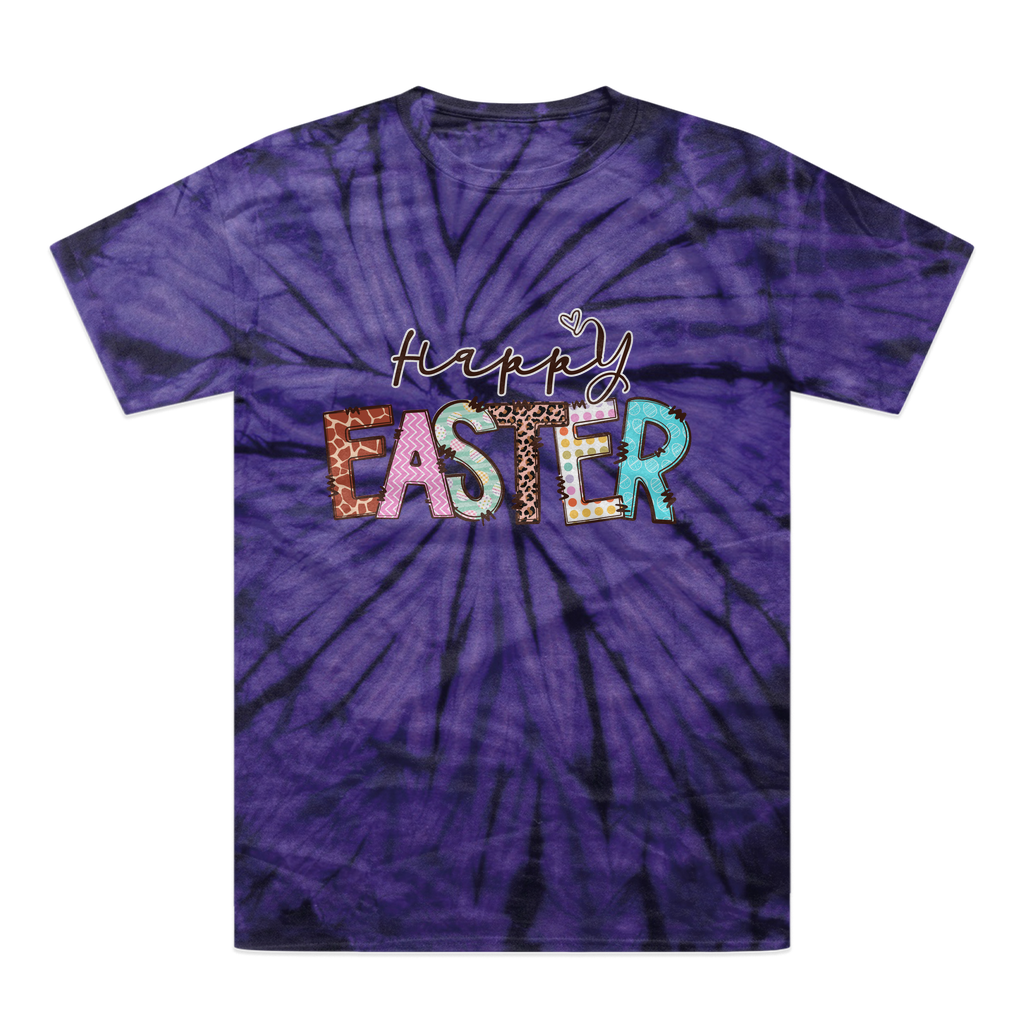 Happy Easter Tonal Spider Tie-Dye T-Shirt