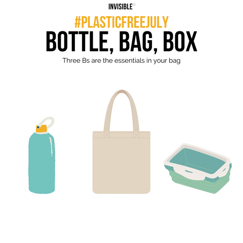 Plastic free July - Bring your own bottle, box and bag