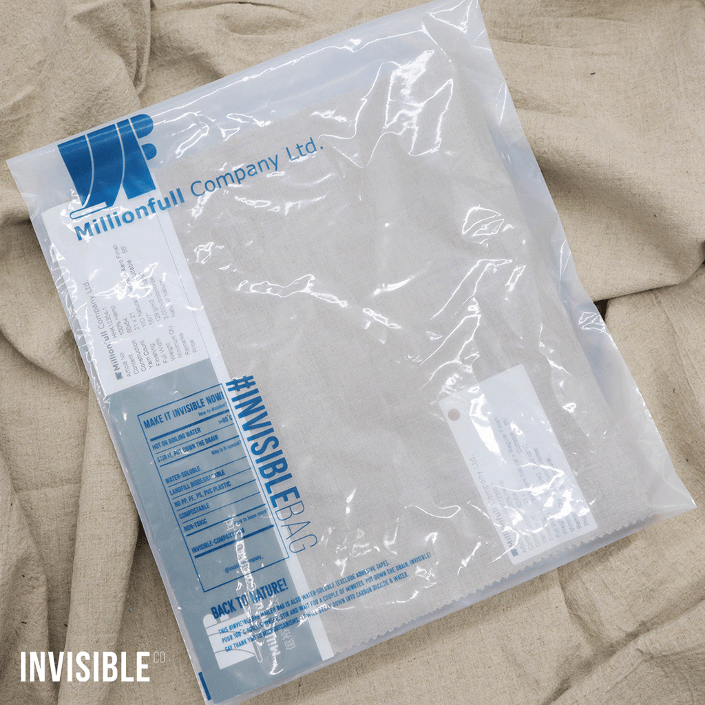 Millionfull packages their Linen sample in #INVISIBLEBAG