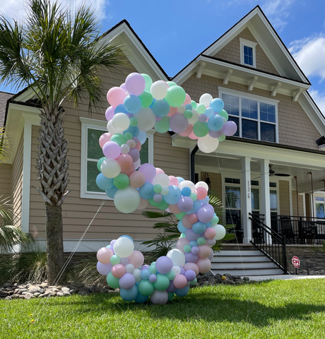 rainbow pastel balloon decor inspiration