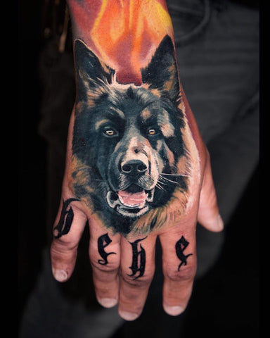 tattoo tatouage color portrait couleur montreal quebec canada animal dog