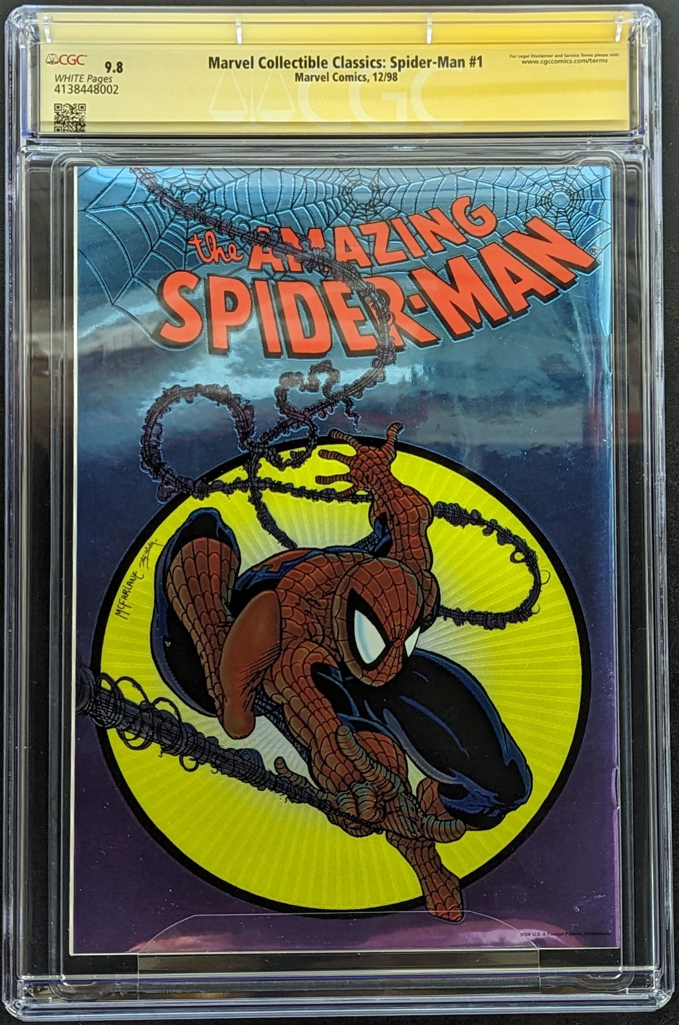 Marvel Collectible Classics Spider-Man #1 Signed Todd McFarlane Graded