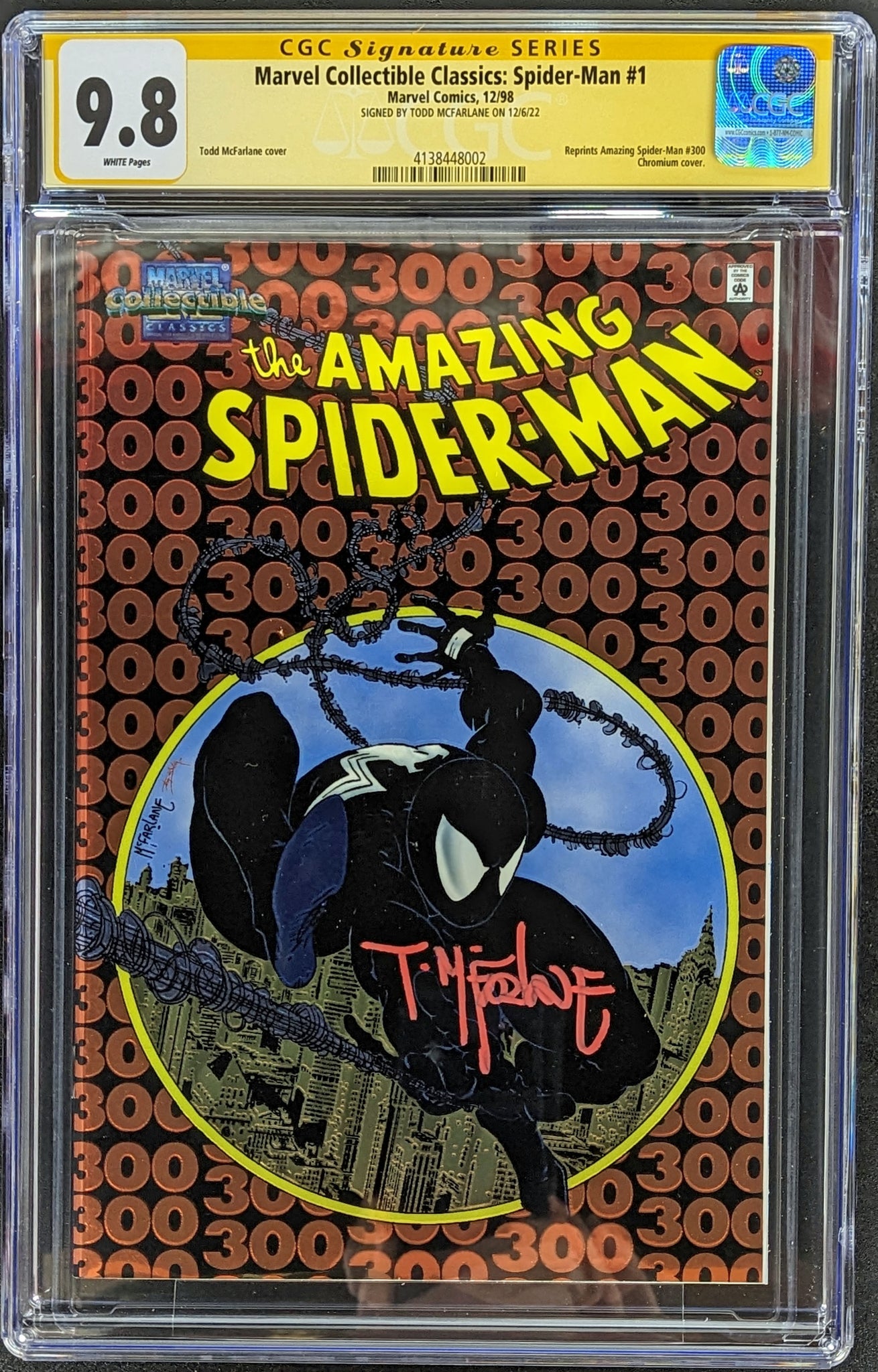 Marvel Collectible Classics Spider-Man #1 Signed Todd McFarlane Graded