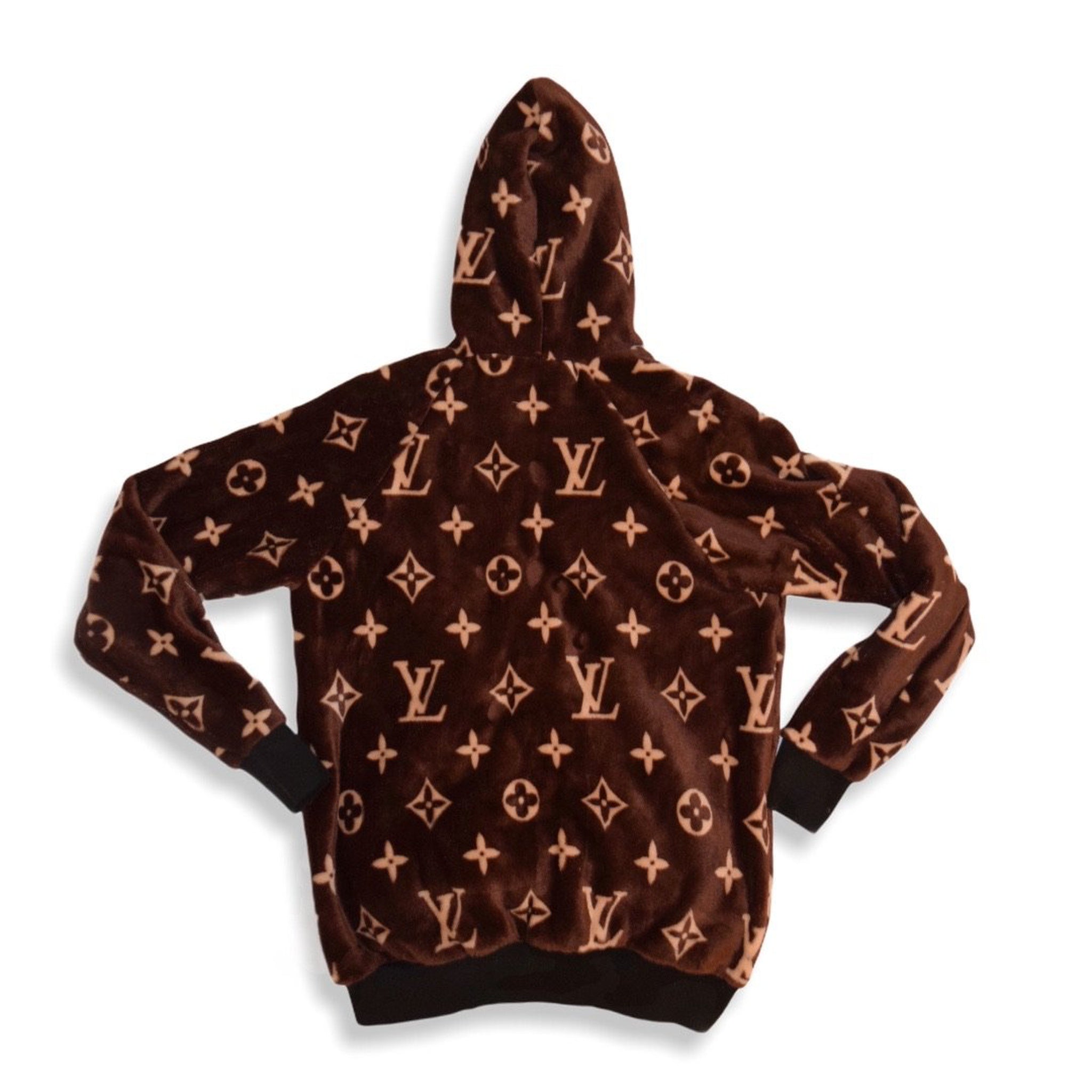 Cozy zipper jacket with Louis Vuitton inspired LV Monograms