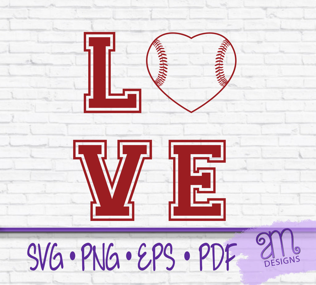 Download Love Baseball Love Baseball Svg Love Baseball Svg Summer Svg Base Adrian Marie Designs