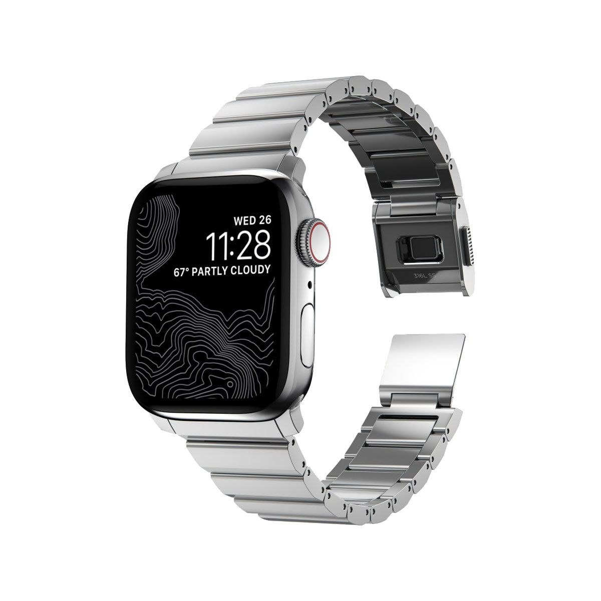 Nomad Apple Watch 40 mm / 41mm Steel Band - Silver Hardware