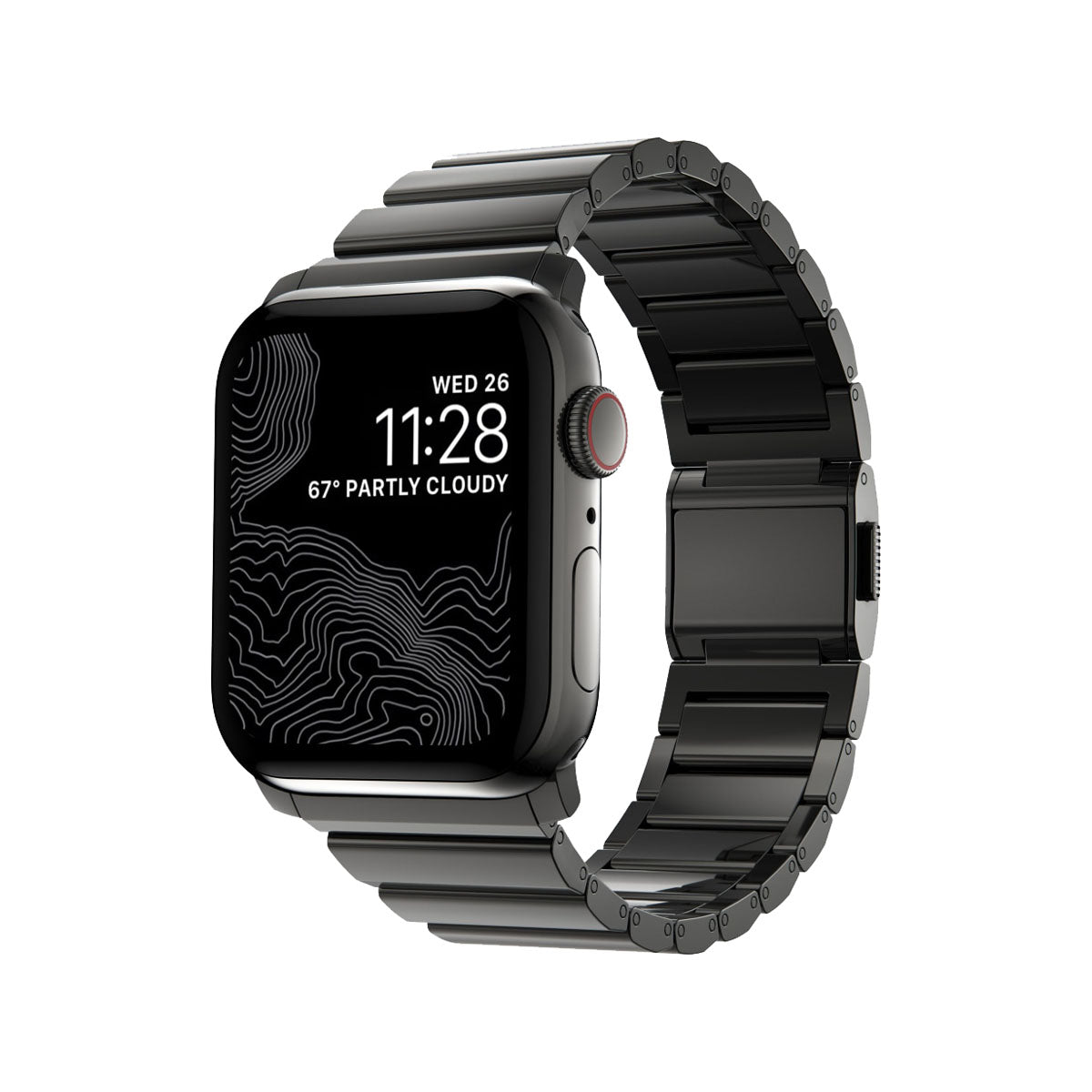 Nomad Apple Watch 45mm / 49mm Steel Band - Graphite Hardware