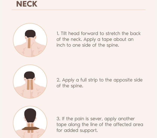 Instructions for Neck Pain Relieve with SKINES Body Tape