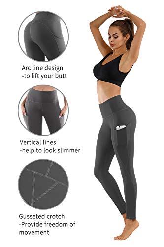 PHISOCKAT 2 Pack High Waist Yoga Pants with Pockets 4 Way Stretch Yoga - My  CareCrew