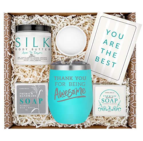  Christmas Gifts for Women - 6pc Spa Tumbler White Elephant Gifts  Box - Womens Gifts for Christmas - Secret Santa Gifts for Women - Includes  Wine Tumbler, Straw, Candle, Bath Bomb