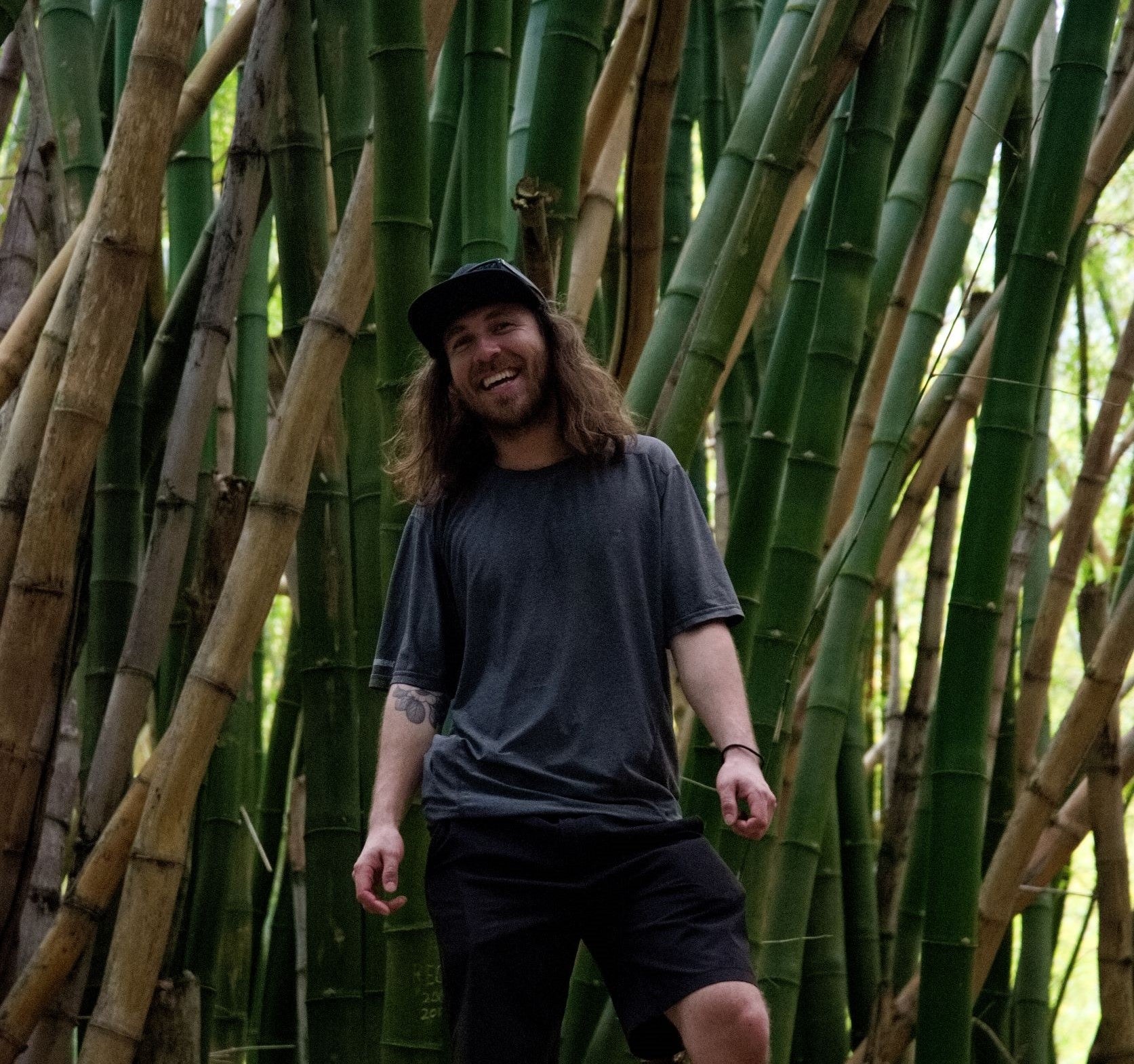 Vearthy Founder Jordan Dooley in a Bamboo Forest