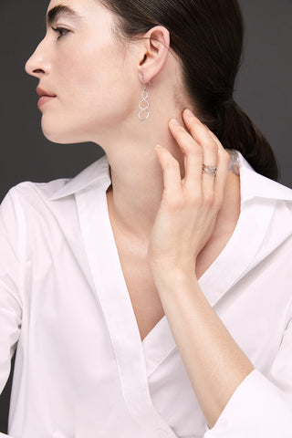 Infinity silver earring Japanese jewelry hk+np