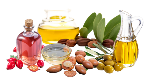 argan oil, rosehip oil, marula oil, squlane oil, jojoba oil