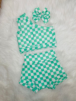Checkered top & bummie - WildBabyDesignCo