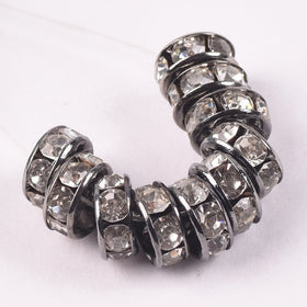 Large Hole Crystal Rhinestone Rondelle Spacer Beads--Black – USA Silicone  Bead Supply Princess Bead Supply