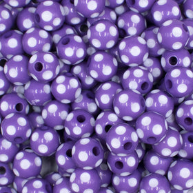 Bright Purple and White Striped Beads, Chunky Bead Mix for Jewelry