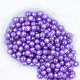 Pearl purple silicone beads • 10 pcs • 15 mm • 12 mm • silicone round beads  • metallic purple color • loose sensory beads • wholesale