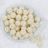 Top view of a pile of 20mm Cream Rhinestone AB Bubblegum Beads