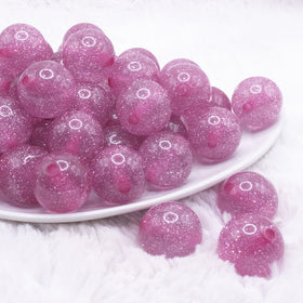 20mm Shocking Pink tinsel jelly bubblegum beads