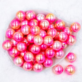 20mm Magenta Pink Faux Pearl Bubblegum Beads