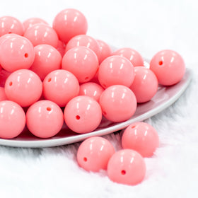 20MM Punch Pink Solid Chunky Bubblegum Beads, Acrylic Gumball