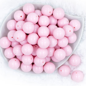 20mm Cotton Candy Pink Matte Solid Bubblegum Beads