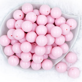 20mm Matte Cotton Candy Pink Solid Chunky Bubblegum Beads, Acrylic