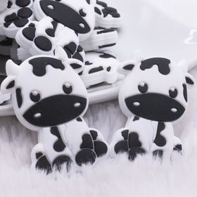 Custom Ollie the Cow Silicone Focal Bead, Longhorn Cow Silicone