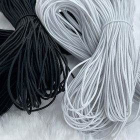  White Round Stretchy Cording - 20 Yards of Cord, 1 mm