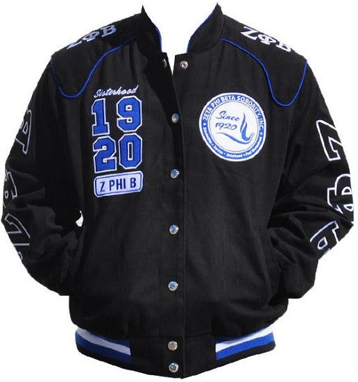 Zeta Phi Beta jacket - racing style - black – It's A Black Thang.com