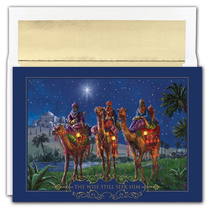 African American Christmas Cards - Wisemen at Night - MPS-857800 - It's A Black Thang.com