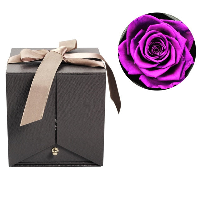 Valentines Rose Flower Jewellery Box