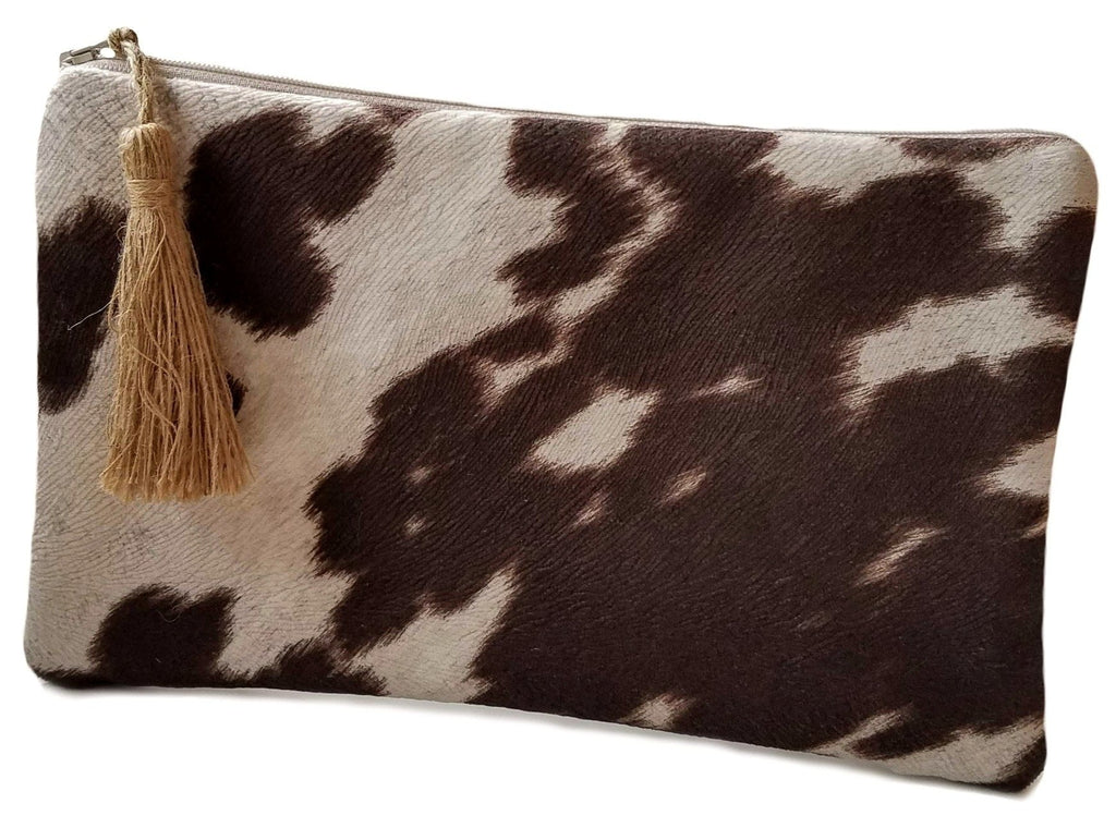 cowhide clutch bag