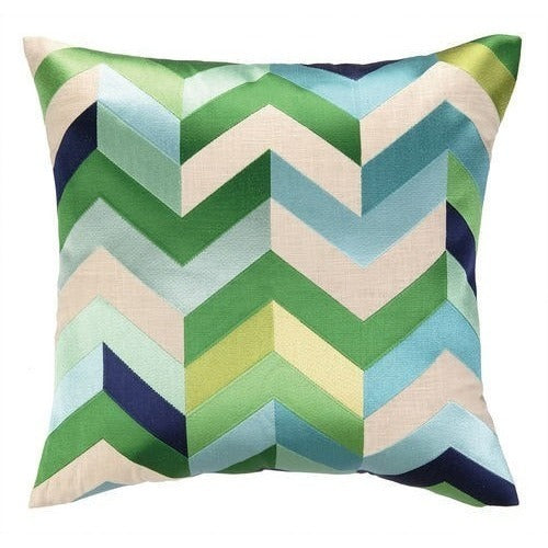 blue and green pillows
