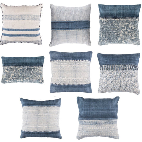 blue throw pillows for bed