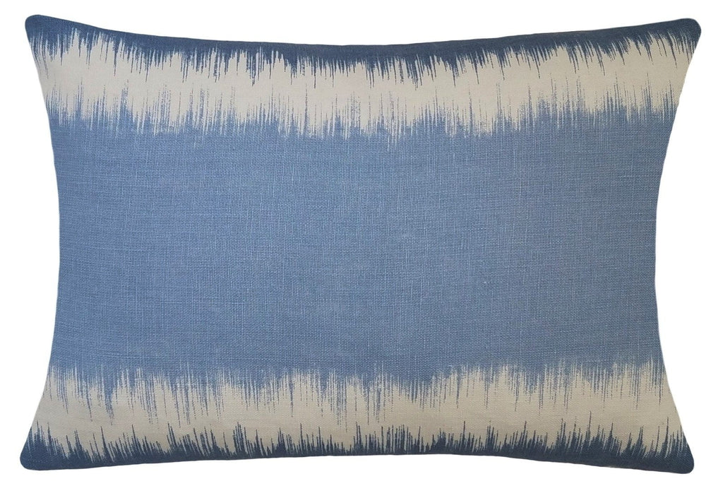 blue ikat lumbar pillow