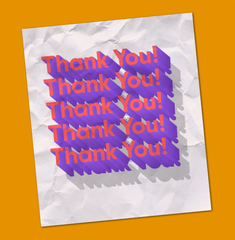 Thank you typography 