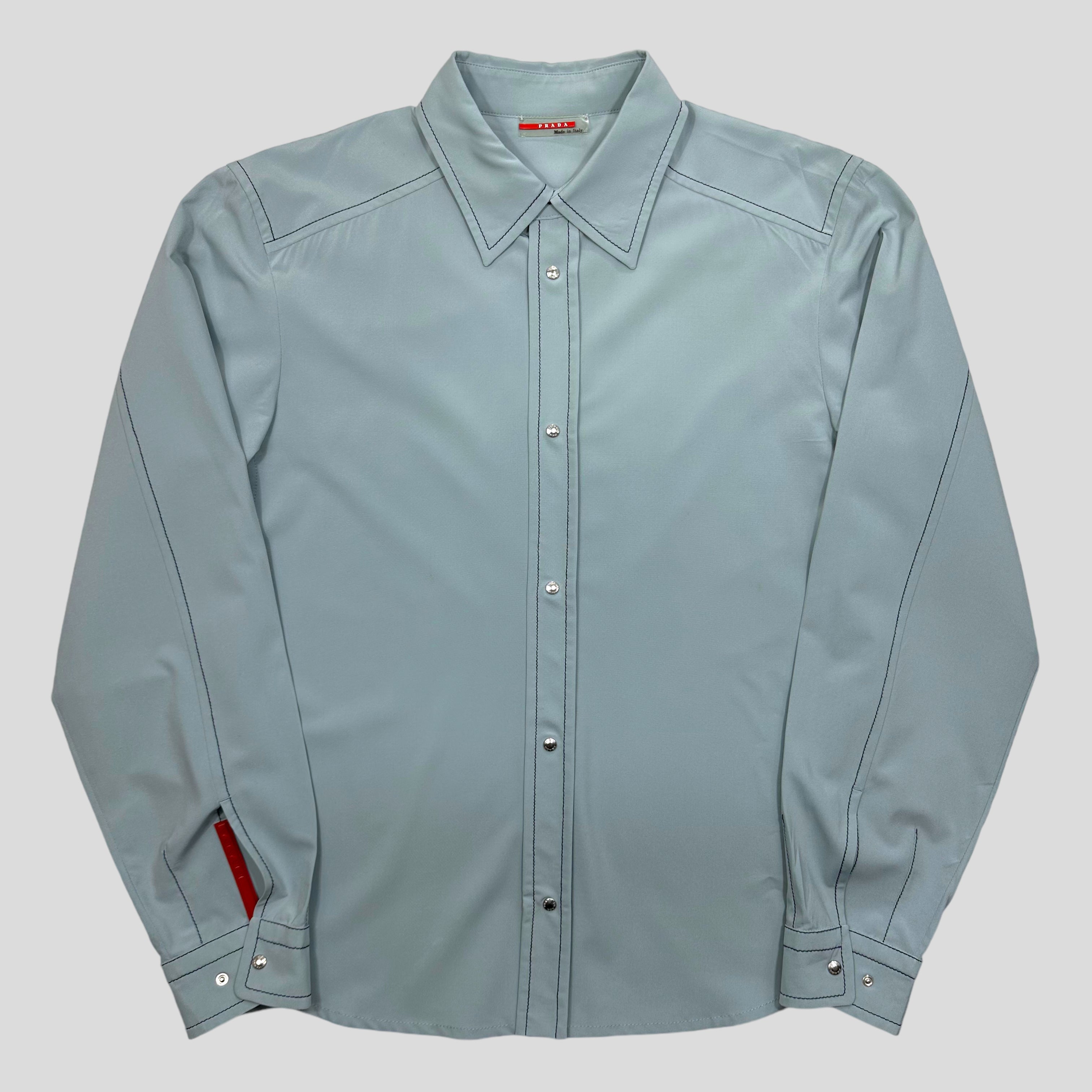image of Prada Sport SS00 Contrast Stitch Popper Shirt - M/L