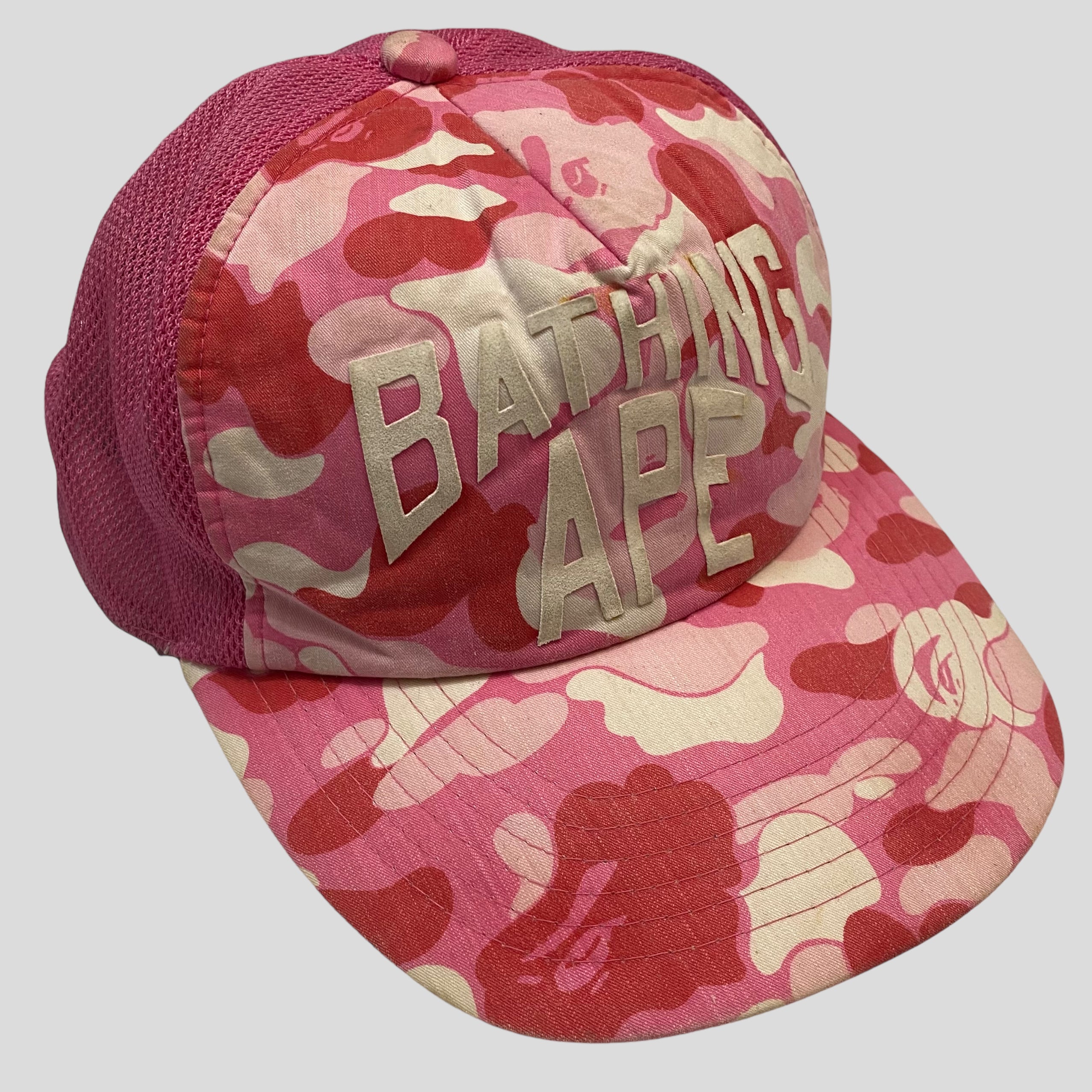 image of Bape OG ‘06 Pink Camo Trucker Cap - One Size