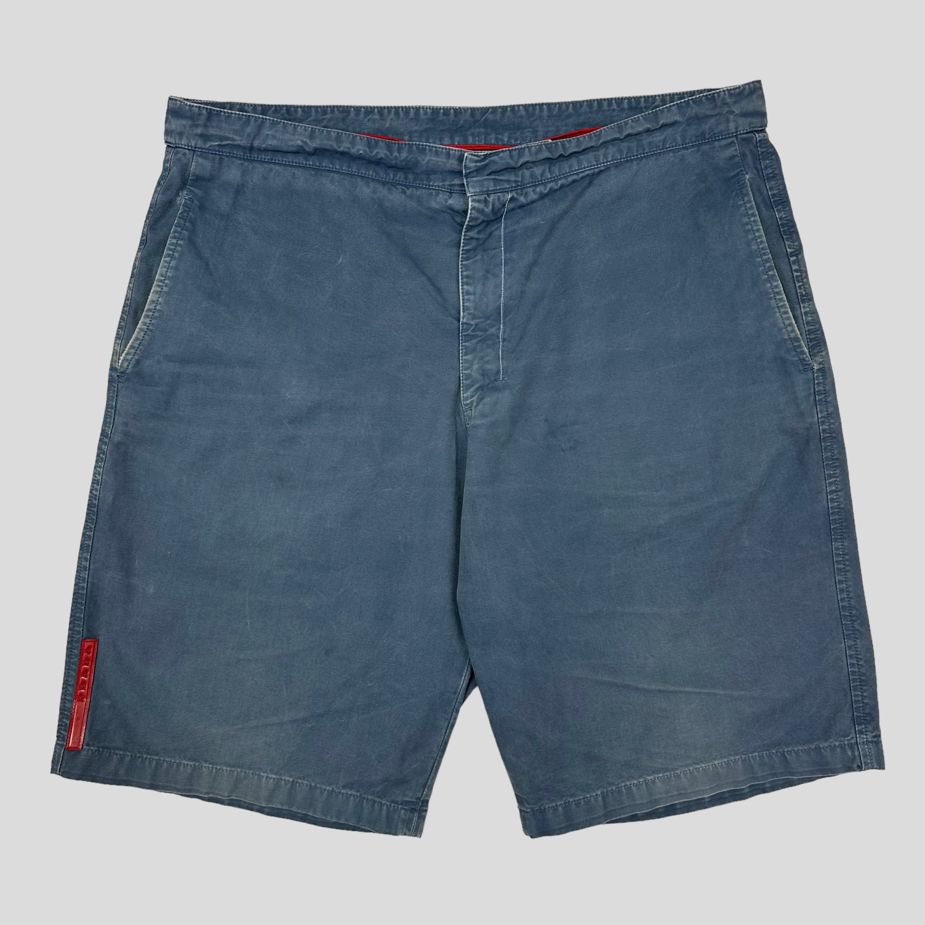 image of Prada Sport 00’s Blue Cotton Shorts - 34-36