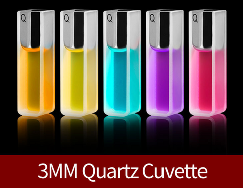 3mm Standard Quartz Cuvette with Lid/QuartzCell/Reaction Cuvette/Spectrophotometers 2pcs