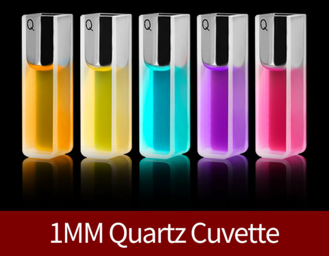 1mm Standard Quartz Fluorescence Cuvette With Lid/Four Polished Windows 2pcs