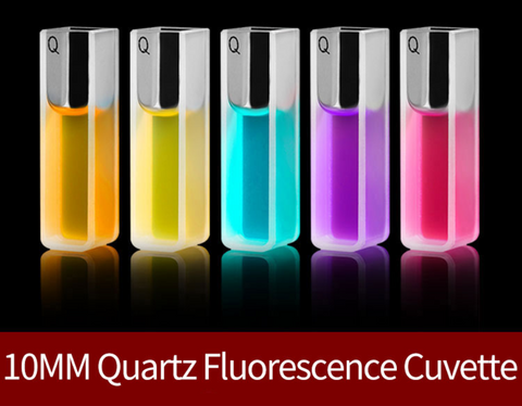10mm Standard Quartz Fluorescence Cuvette With Lid/Four Polished Windows 2pcs 01