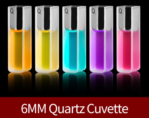 6mm Quartz Cuvette Cell with Lid/UV Spectrophotometers Cuvettes 2pcs