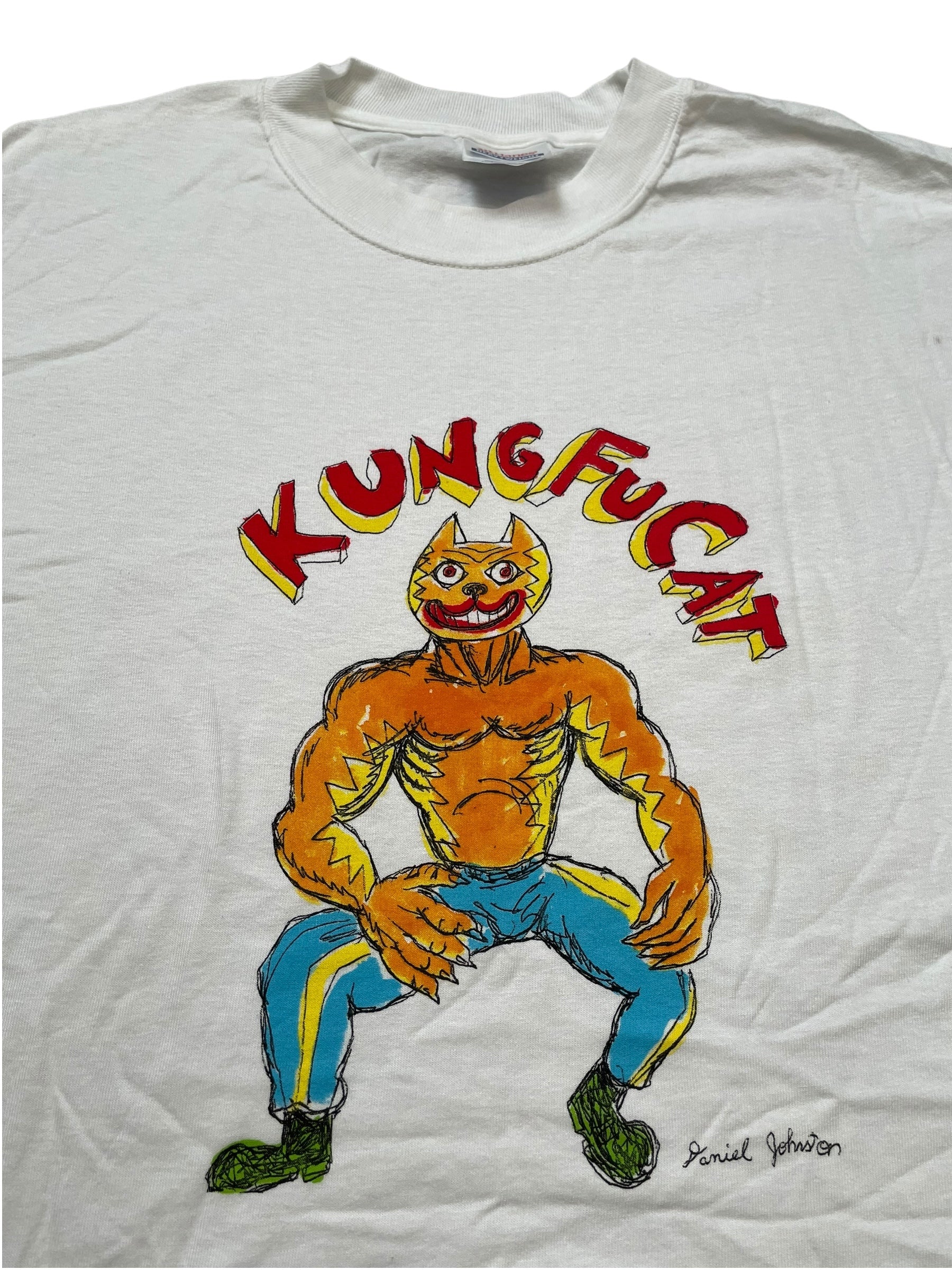 Late 1990s/Early 2000s Daniel Johnston Kung Fu Cat Tee