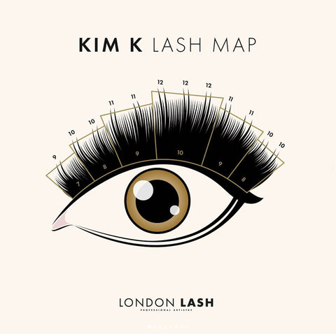 London Lash Wispy Lash Map for Kim K Lash Extensions