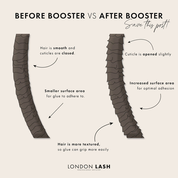 london lash example diagram for Booster pretreatment for lash extensions