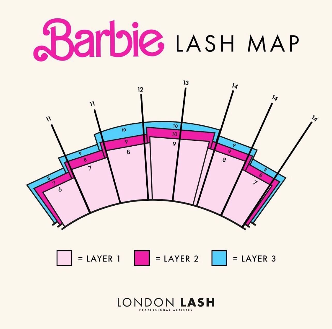 Barbie Eyelashes Map from London Lash